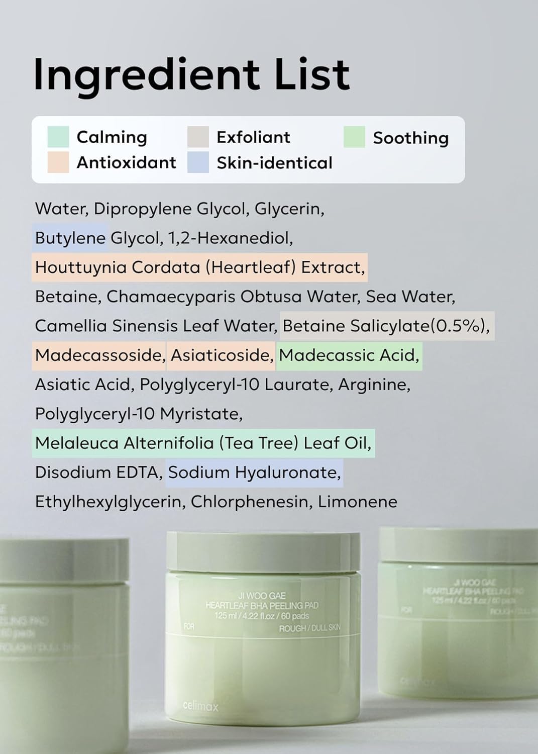 Celimax Ji.Woo.Gae Heartleaf BHA Pad – 60 Discos Exfoliantes