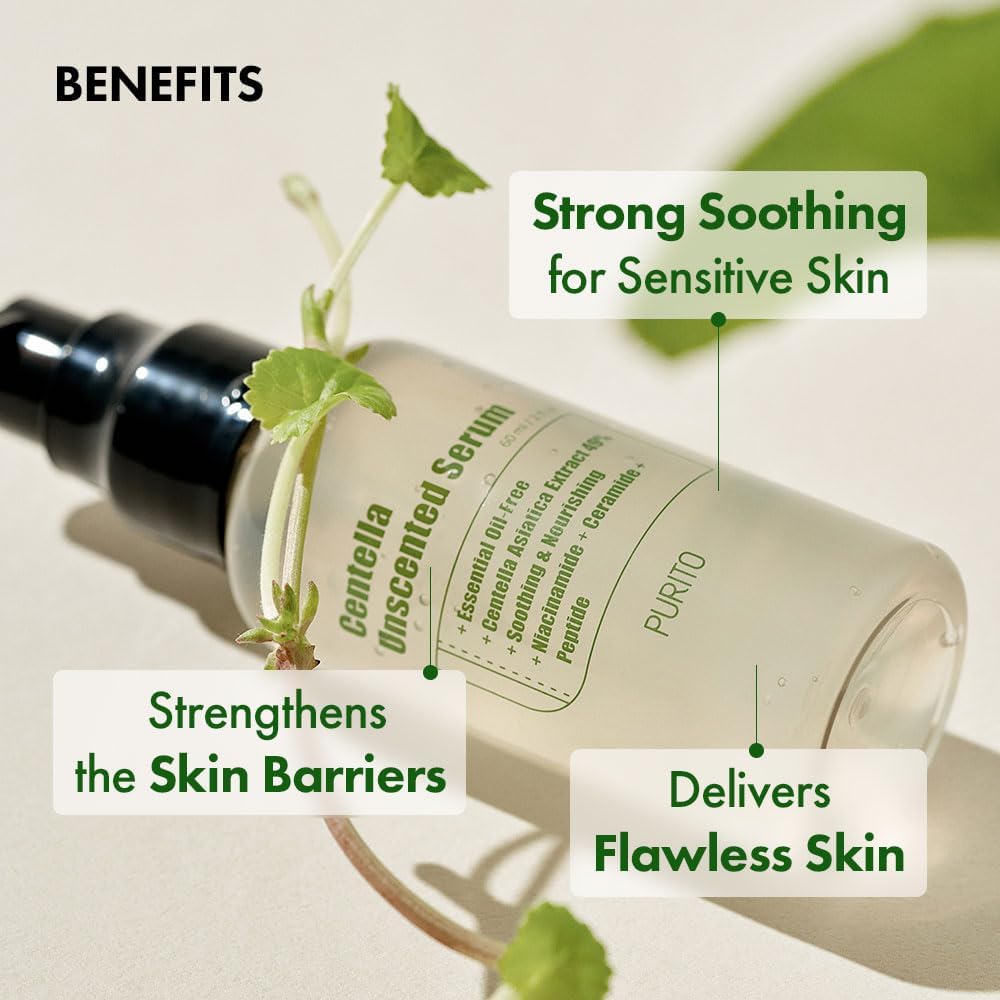 PURITO Centella Unscented Serum 60 ml – Serum Facial Calmante con Centella Asiática