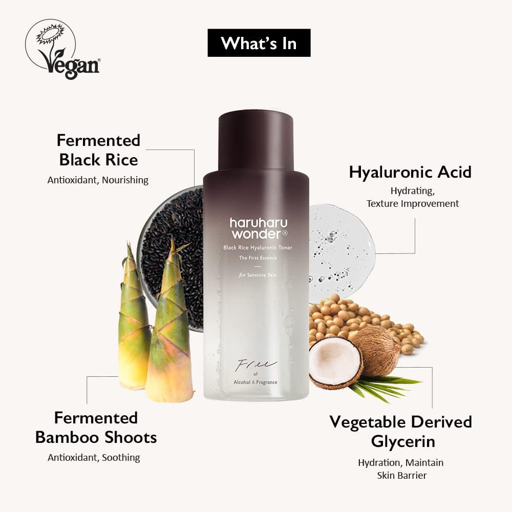HARUHARU Wonder Tónico Facial Hidratante de Arroz Negro – 150 ml