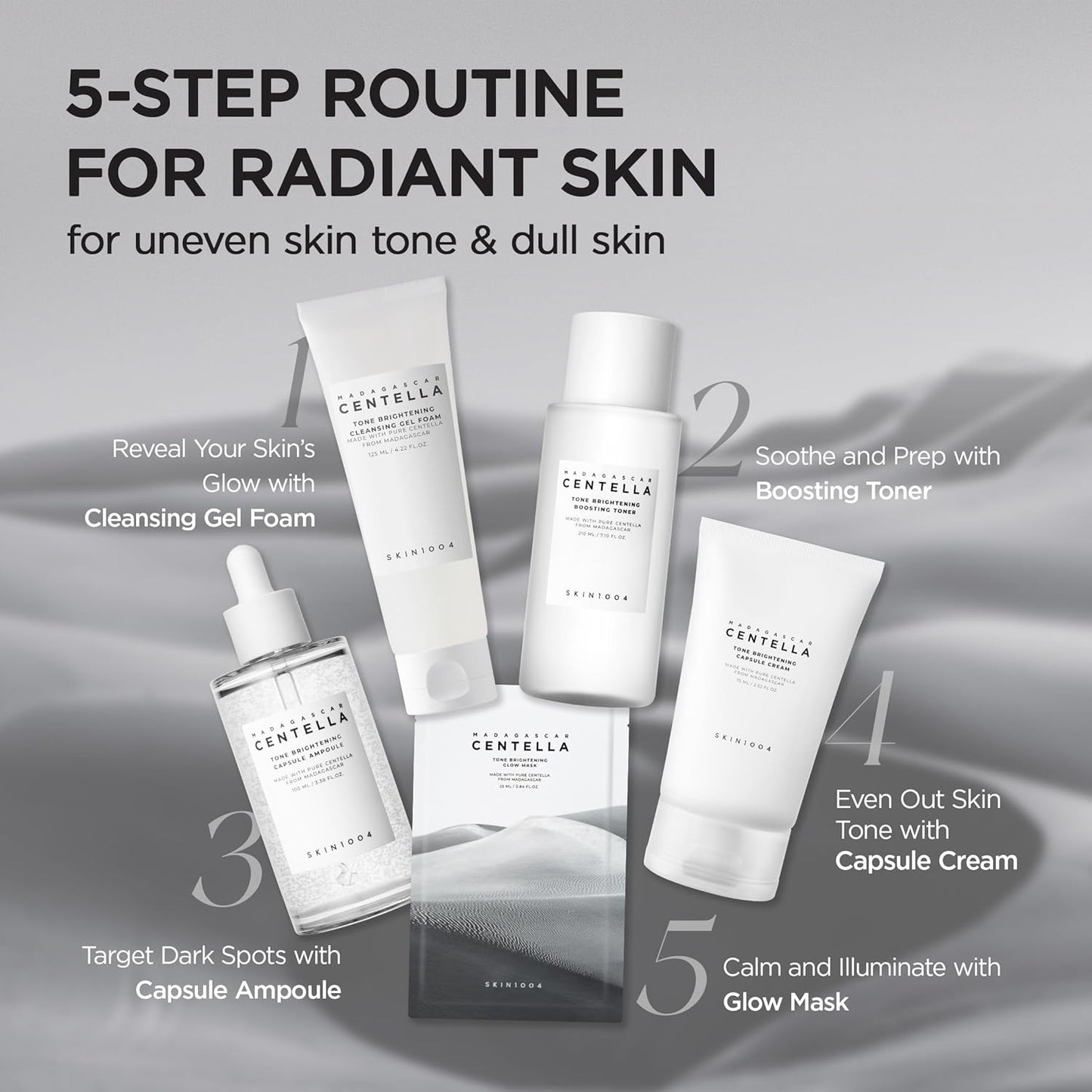 SKIN1004 Tone Brightening Capsule Ampoule 50 ml – Corrector de manchas oscuras con Niacinamida 4% y Ácido Tranexámico 2%