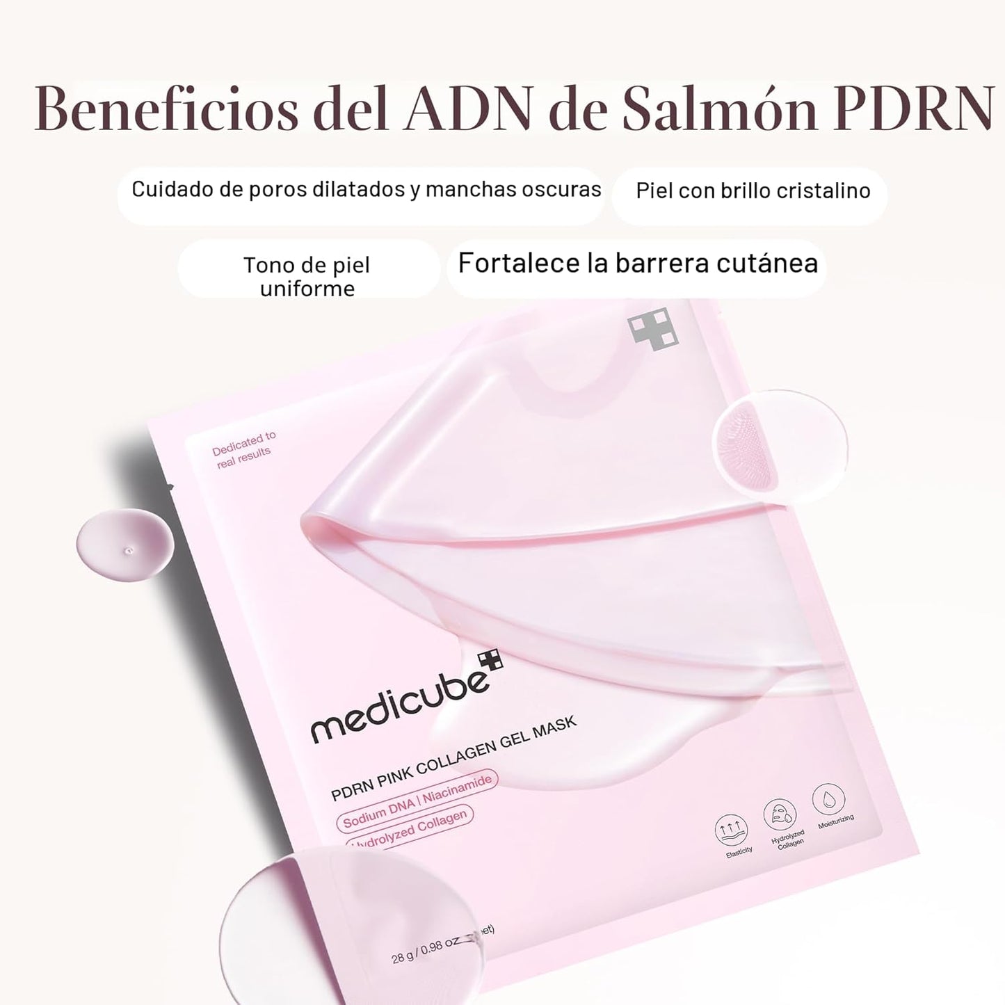 Medicube Salmon DNA PDRN Pink Collagen Gel Mask – Mascarilla Coreana Reafirmante 4 uds